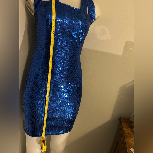 royal blue sequined sz 6 women’s short cocktail dress, party, gala - Picture 7 of 11
